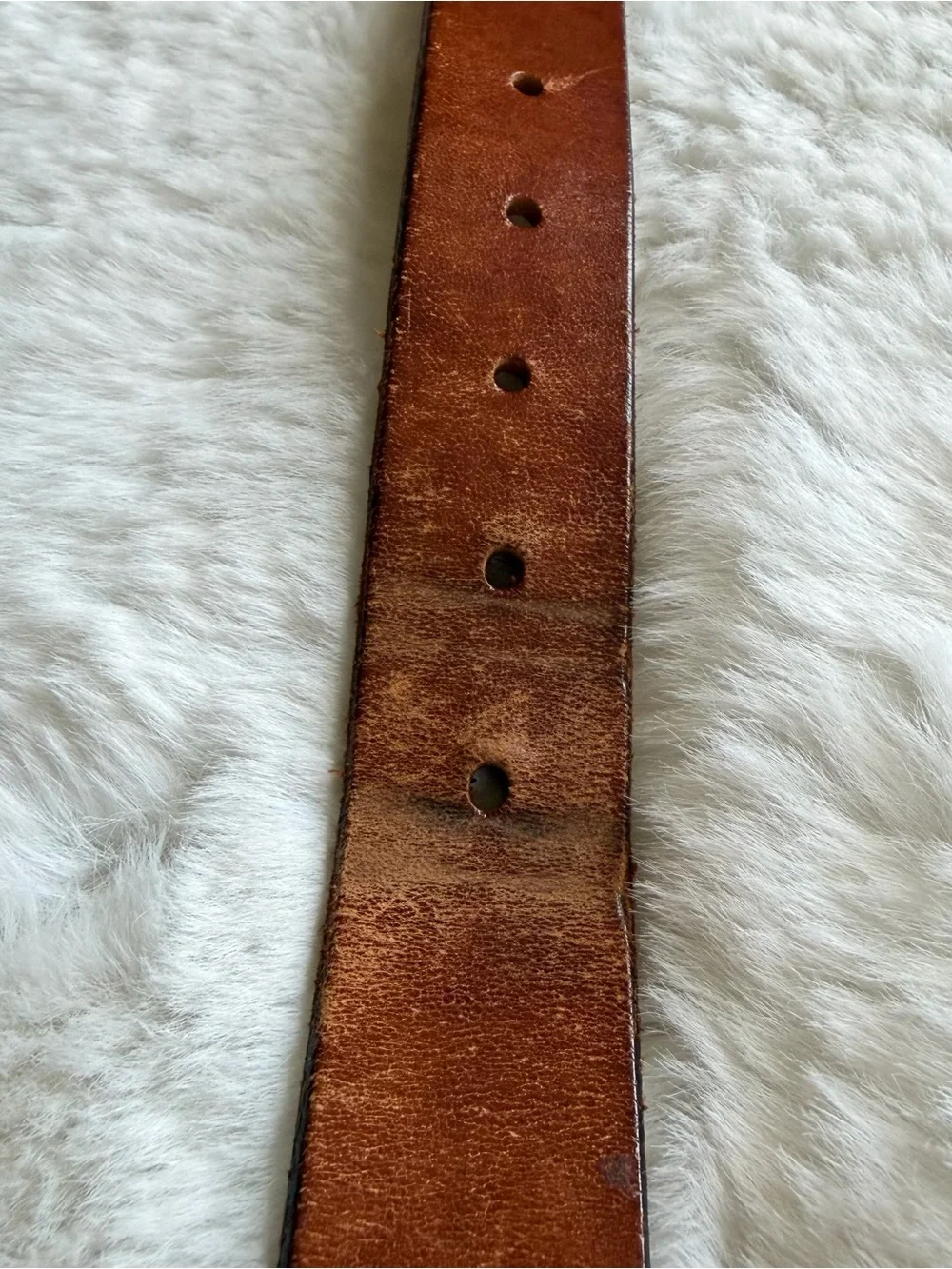 Vintage 1980’s Dockers Women’s Brown Leather Belt Solid Brass Buckle 1”